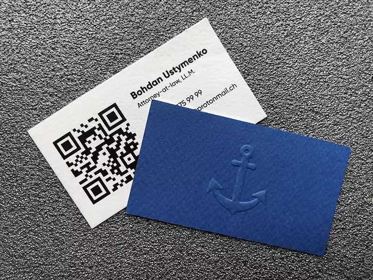 Рельефное тиснение визиток