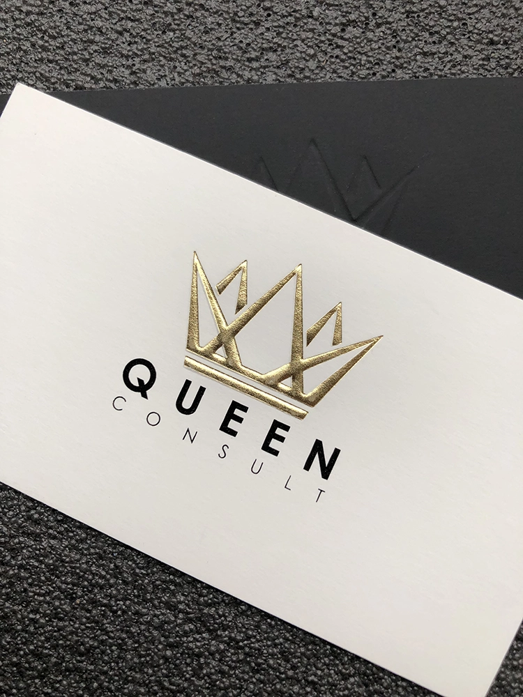 Визитки с конгревным тиснением и печатью золотом